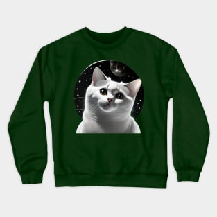 Cat looking at infinity Crewneck Sweatshirt